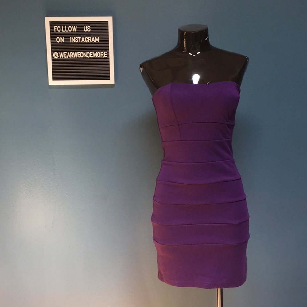 Paneled Strapless Dress